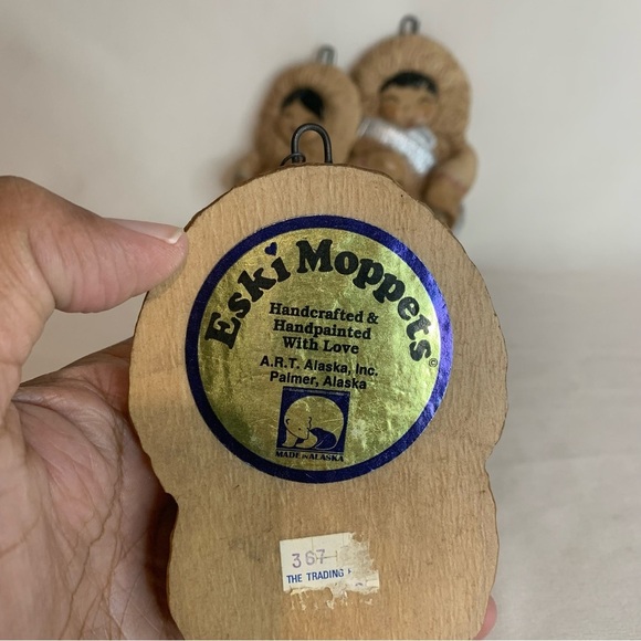 Eski Moppets Set Of Three Handcrafted and Handpainted Ornaments - made in Alaska - Picture 4 of 4